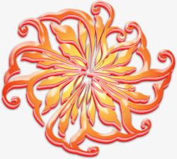 中秋节橙色立体花纹素材
