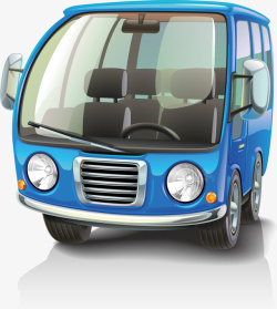 卡通蓝色小公交车素材