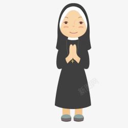 矢量修女虔诚的修女高清图片