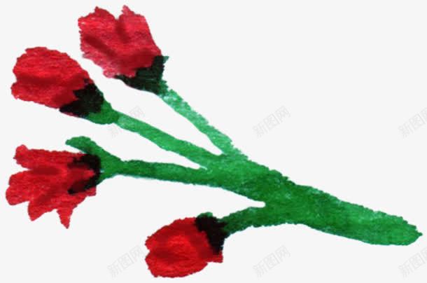 红色绿色水墨花朵png免抠素材_88icon https://88icon.com 水墨 红色 绿色 花朵