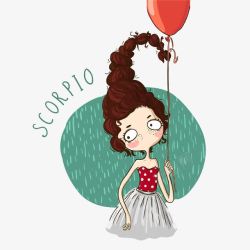 手绘小女孩素材