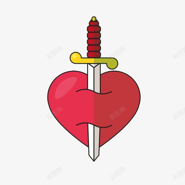 心脏上的剑png免抠素材_88icon https://88icon.com 伤害 剑术 心脏 红色