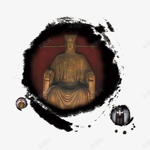 包公雕像png免抠素材_88icon https://88icon.com 中国风 包公 包青天 毛笔 水墨 雕像