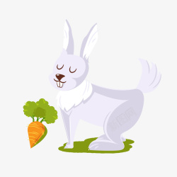 白色小兔子背景装饰素材