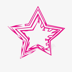 粉色动感线条绘制而成的星星图案素材