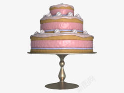 粉色架子三层粉色花纹蛋糕架高清图片