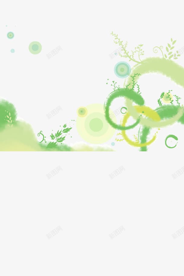 绿色花圈装饰png免抠素材_88icon https://88icon.com 绿色 绿色装饰 装饰 边框装饰