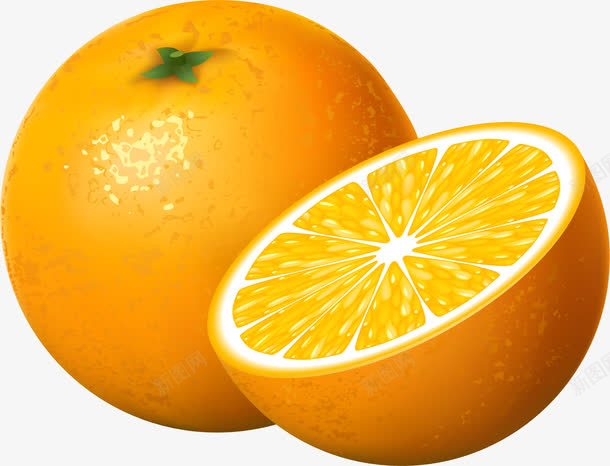 黄色橙子营养水果png免抠素材_88icon https://88icon.com 橙子 水果 营养 黄色