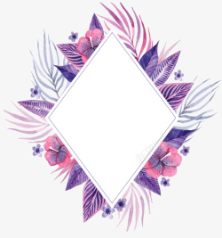 紫色夏天花朵边框矢量图素材