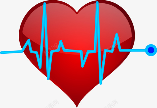 心电图的线卡通爱心心电图医疗图标图标