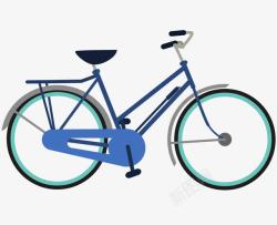 卡通蓝色自行车素材