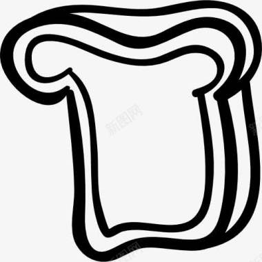 面包片手绘食品图标图标