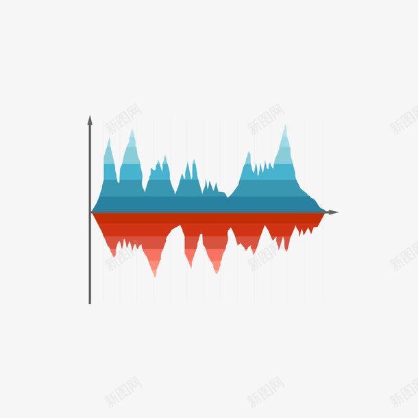 蓝红色波动变化图png免抠素材_88icon https://88icon.com 比例图 蓝红色