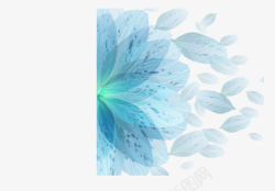 蓝色花朵图案矢量图素材