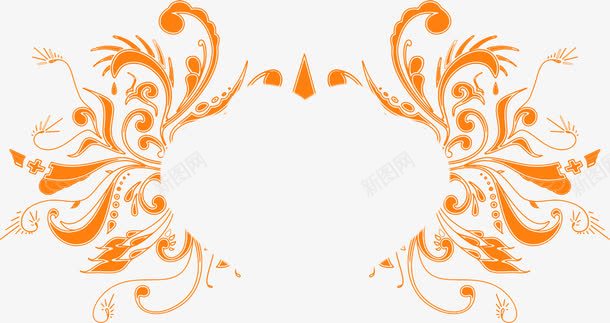 黄色精美花纹对称png免抠素材_88icon https://88icon.com 对称 精美 花纹 设计 黄色