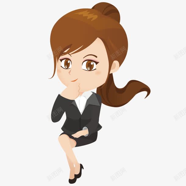 思考中的女职员png免抠素材_88icon https://88icon.com 企业 女职员 思考