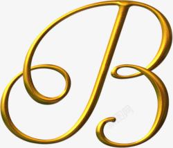 金色B婚礼字母素材
