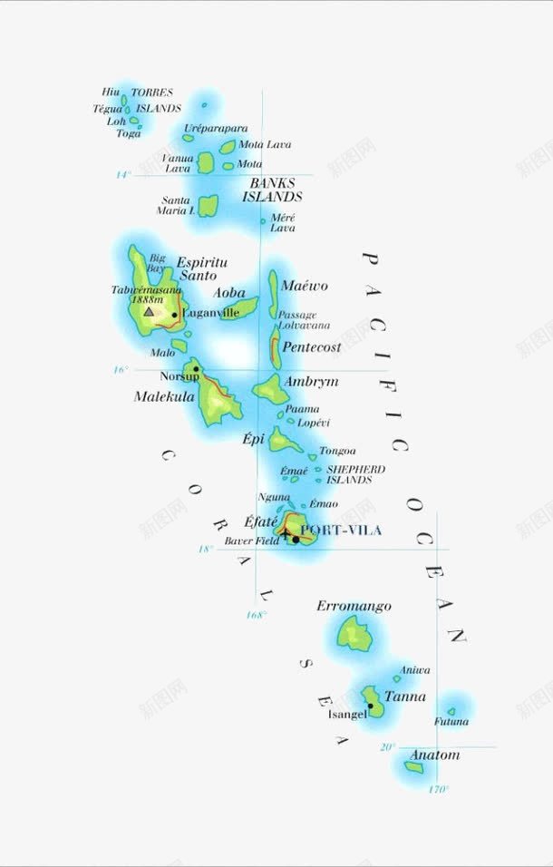 瓦努阿图地图png免抠素材_88icon https://88icon.com 世界地图 国家地图 地图 瓦努阿图地图