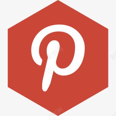 六边形六角媒体Pinterest社会图标图标