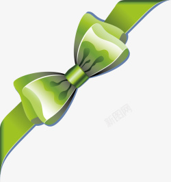 绿色蝴蝶结淘宝装饰图案矢量图素材