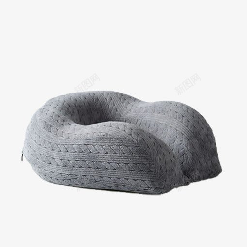 灰色针织u型枕png免抠素材_88icon https://88icon.com u型枕 灰色 记忆枕 针织