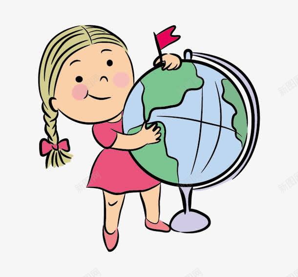 小女孩和地球仪png免抠素材_88icon https://88icon.com PNG 卡通 地球仪 小女孩