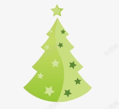 绿色星星小树图标图标