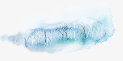 冬日手绘雪景素材
