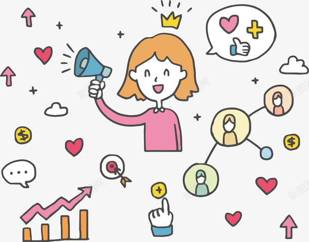 手绘市场宣传推广矢量图ai免抠素材_88icon https://88icon.com 二手商品 地推 宣传 市场推广 手绘跳蚤市场 手绘风 推广 矢量png 矢量图