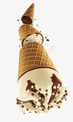 蛋筒冰激凌素材