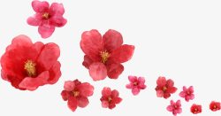 手绘红色花卉艺术海报素材