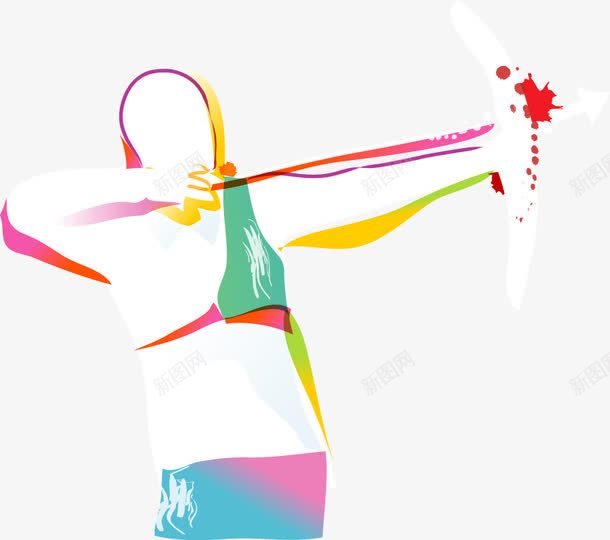 卡通手绘彩色人物拉弓png免抠素材_88icon https://88icon.com 人物 卡通 彩色 手绘 拉弓