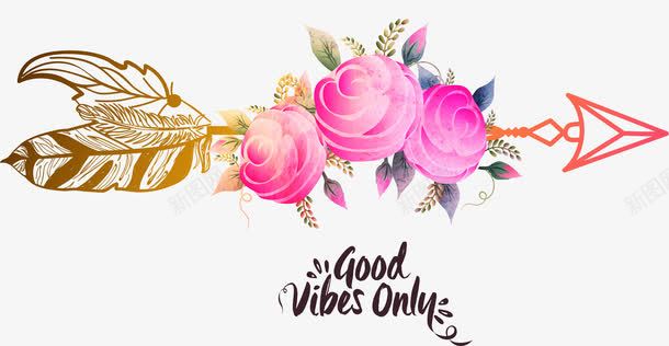 玫粉色花朵弓箭png免抠素材_88icon https://88icon.com 浪漫风情 玫瑰弓箭 玫粉色 矢量素材 粉色玫瑰花