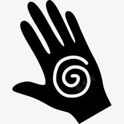 手与螺旋符号图标图片下载 放松身体手与螺旋符号图标高清图片