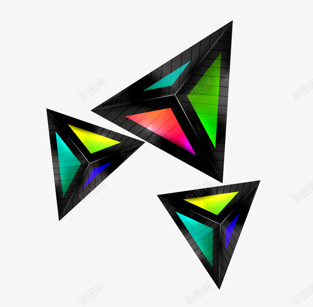 抽象花纹不规则图形科技元素png免抠素材_88icon https://88icon.com 3D三角形 三角形 不规则图形 抽象花纹 科技元素