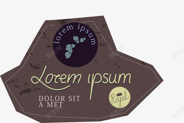 不规则棕色多边形标签png免抠素材_88icon https://88icon.com 不规则形状 优惠活动 卡通标签 手绘标签 标签 标签矢量图 棕色标签