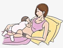 卡通新生儿母乳喂养方法素材