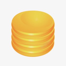 黄色柱形商务金币素材