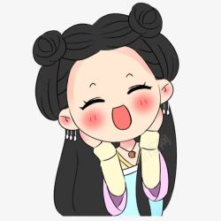 卡通长发女子素材