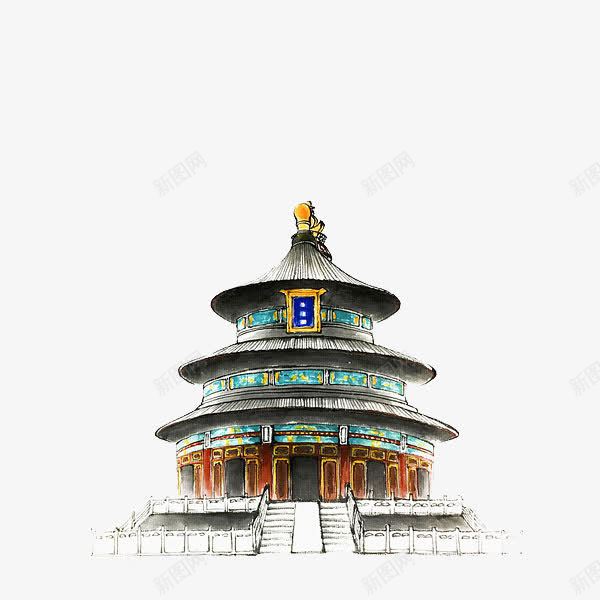 天坛建筑png免抠素材_88icon https://88icon.com 天坛 建筑 水彩