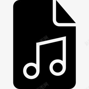 音乐文件的黑色界面符号图标图标