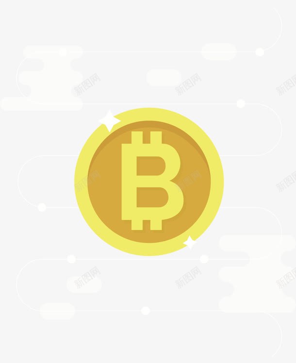 闪闪发光的比特币png免抠素材_88icon https://88icon.com 币子 挖币 比特币 矢量png 金币 金色币子