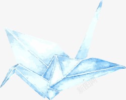 抽象蓝色千纸鹤图案素材