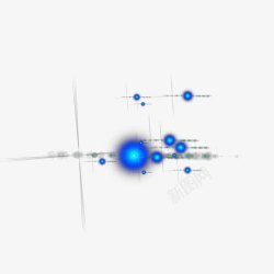 蓝色光球效果装饰素材