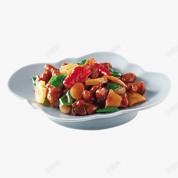 肉块泰国菜png免抠素材_88icon https://88icon.com 泰国菜 泰式料理 盘子 矢量泰国菜 立体 简约 肉块泰国菜