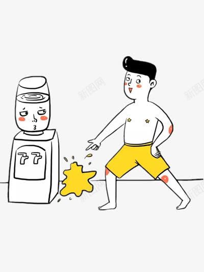 饮水机png免抠素材_88icon https://88icon.com 卡通 彩色 漫画