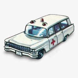 凯迪拉克救护车年代的火柴盒汽车素材