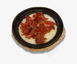简约鲜美腊味煲仔饭素材