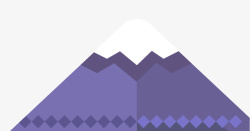 卡通紫色大山装饰图案素材