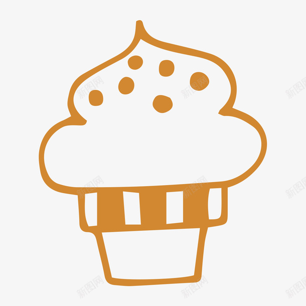 手绘食物冰淇淋png免抠素材_88icon https://88icon.com 冰淇淋 手绘 手绘食物冰淇淋 手绘食物冰淇淋PNG 橙色 线条 食物